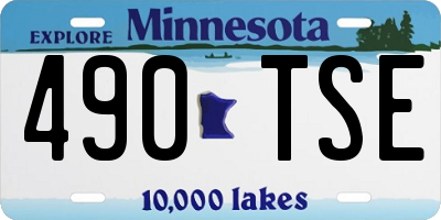 MN license plate 490TSE