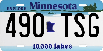 MN license plate 490TSG