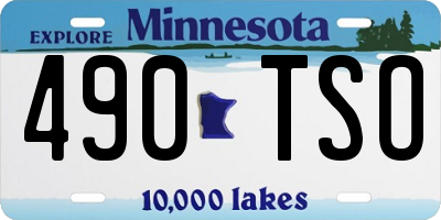 MN license plate 490TSO