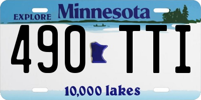 MN license plate 490TTI