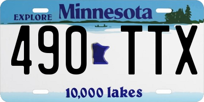 MN license plate 490TTX