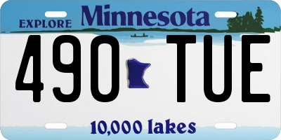 MN license plate 490TUE