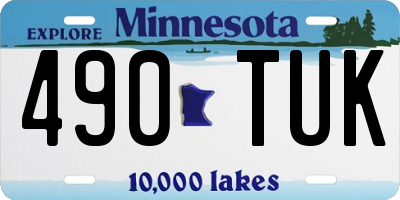 MN license plate 490TUK