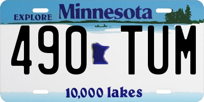 MN license plate 490TUM