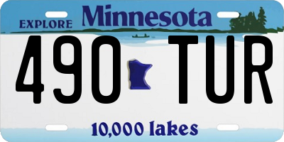 MN license plate 490TUR