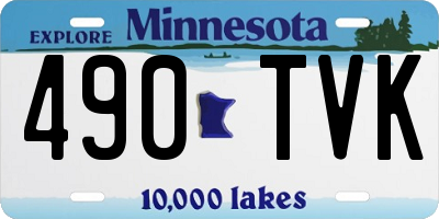 MN license plate 490TVK