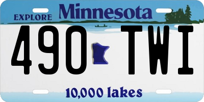 MN license plate 490TWI