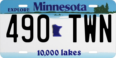 MN license plate 490TWN