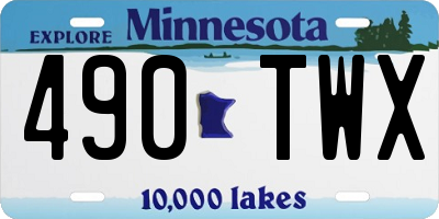 MN license plate 490TWX