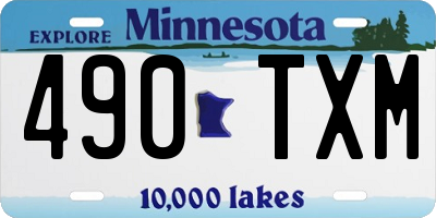 MN license plate 490TXM