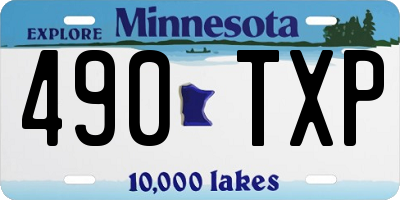 MN license plate 490TXP