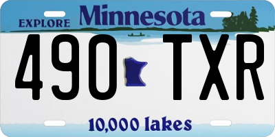 MN license plate 490TXR