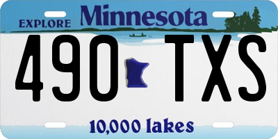 MN license plate 490TXS