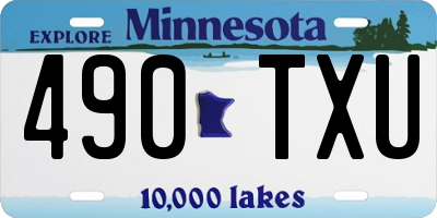MN license plate 490TXU