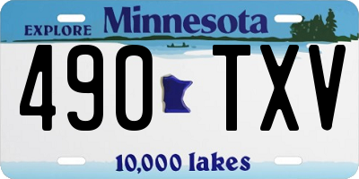 MN license plate 490TXV