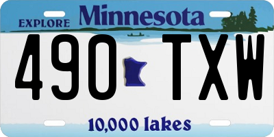 MN license plate 490TXW
