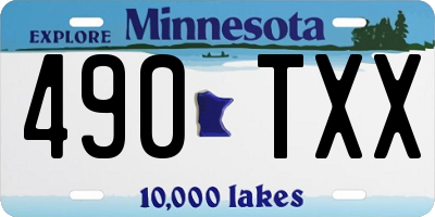 MN license plate 490TXX
