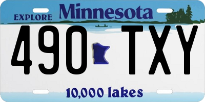 MN license plate 490TXY
