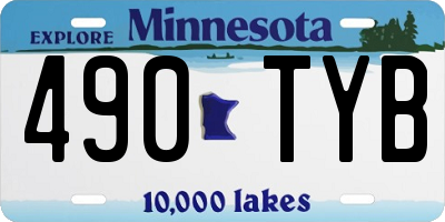 MN license plate 490TYB
