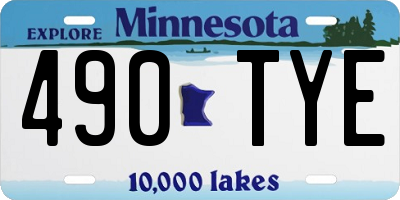 MN license plate 490TYE