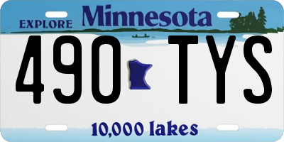 MN license plate 490TYS