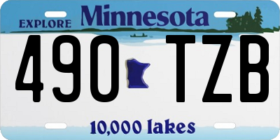 MN license plate 490TZB