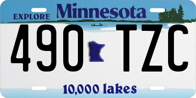 MN license plate 490TZC