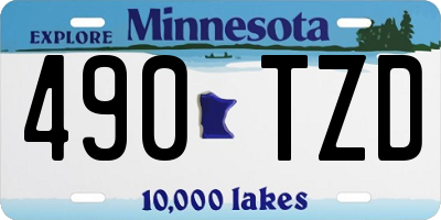 MN license plate 490TZD