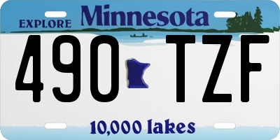 MN license plate 490TZF