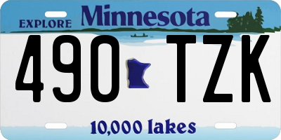 MN license plate 490TZK