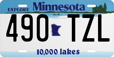 MN license plate 490TZL