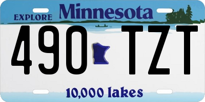 MN license plate 490TZT