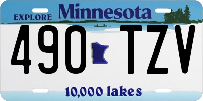 MN license plate 490TZV