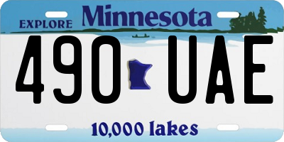 MN license plate 490UAE