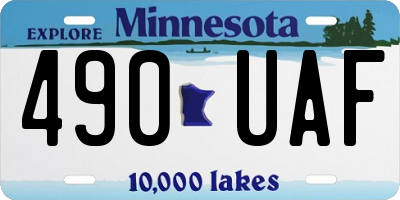 MN license plate 490UAF