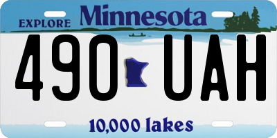 MN license plate 490UAH
