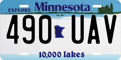 MN license plate 490UAV