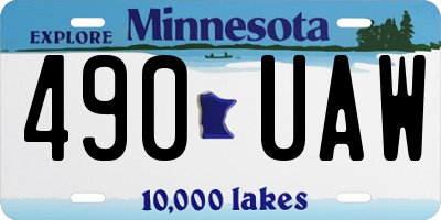 MN license plate 490UAW