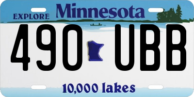 MN license plate 490UBB
