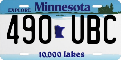 MN license plate 490UBC