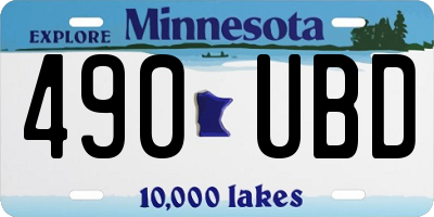 MN license plate 490UBD