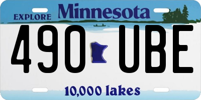 MN license plate 490UBE