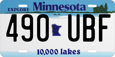 MN license plate 490UBF