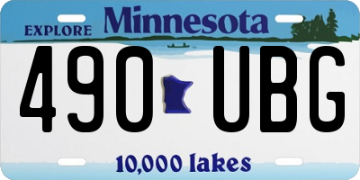 MN license plate 490UBG