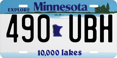 MN license plate 490UBH