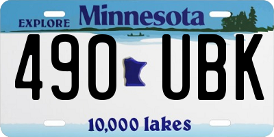 MN license plate 490UBK
