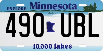 MN license plate 490UBL