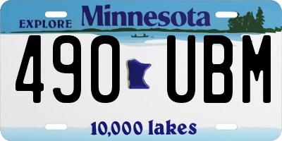 MN license plate 490UBM