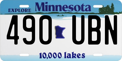 MN license plate 490UBN