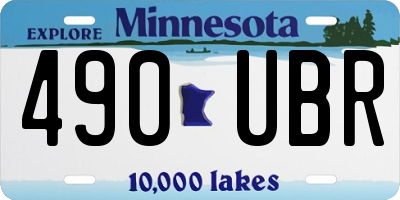 MN license plate 490UBR